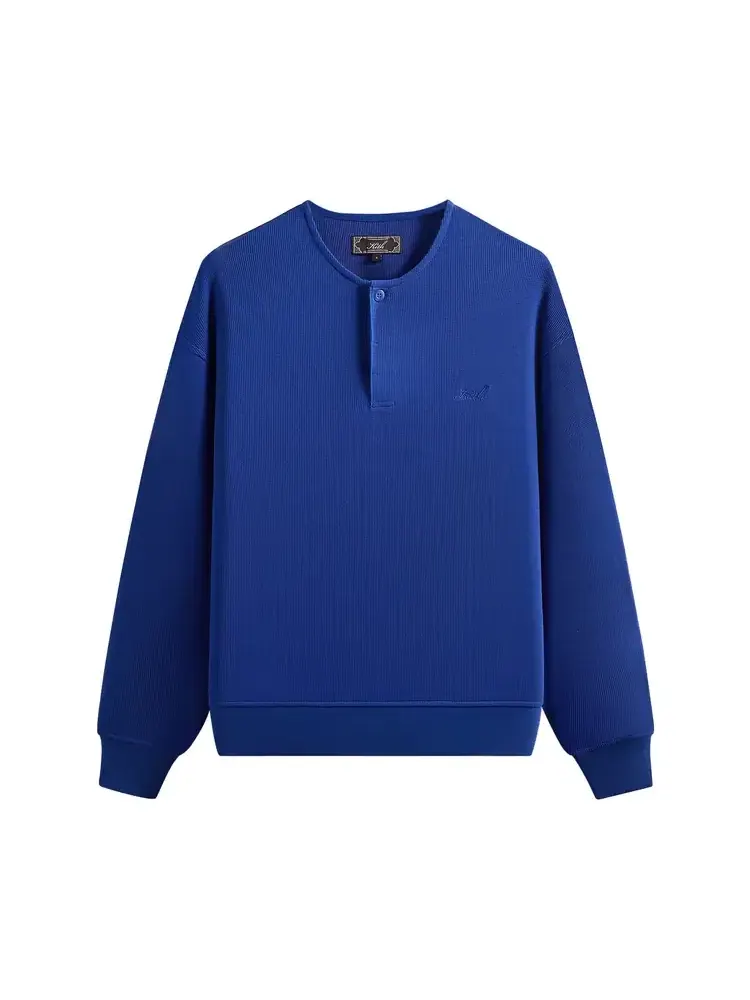 Пуловер Kith Micro Waffle Long Sleeve Colby Pullover — изображение 1 из 2, синий