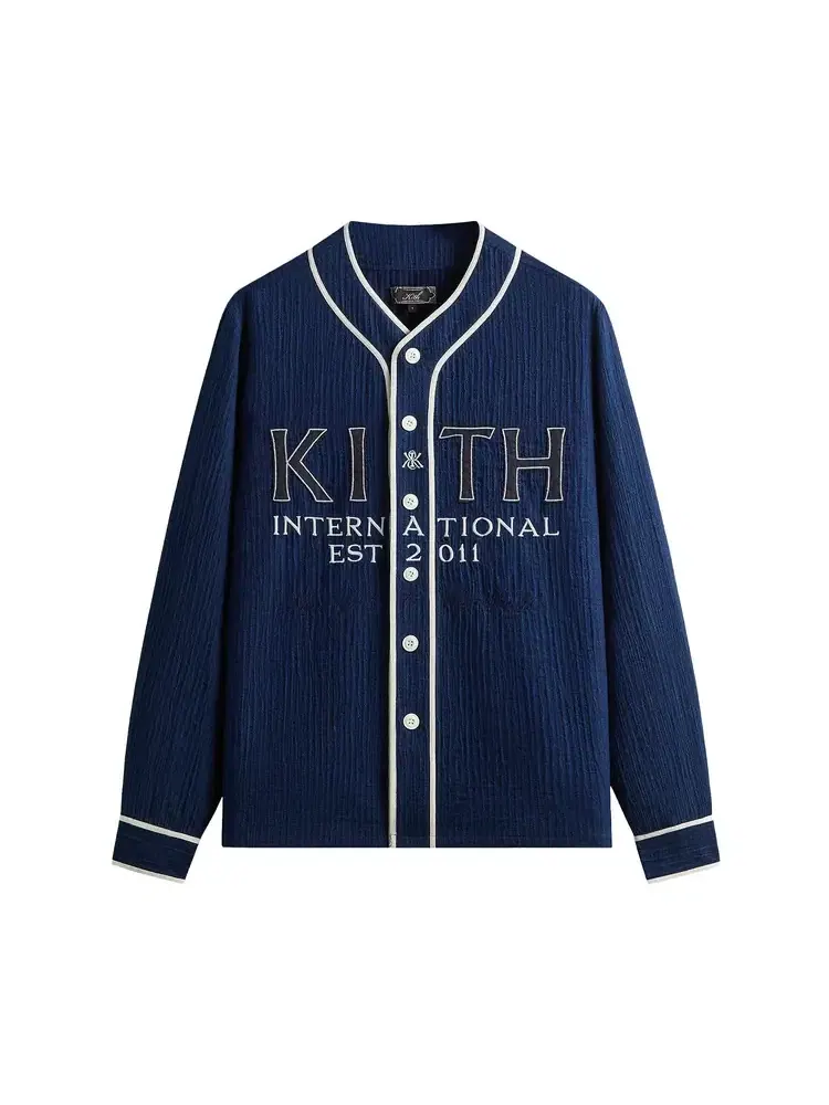 Рубашка Kith Indigo Seersucker Daley — изображение 1 из 2, синий