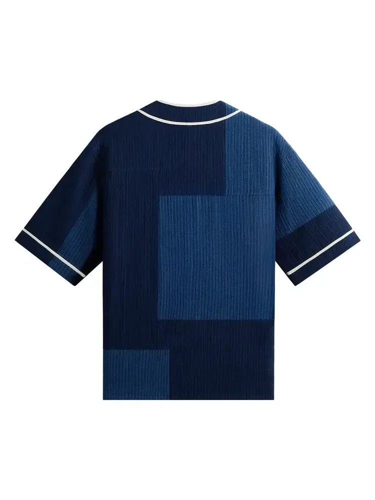 Рубашка с коротким рукавом Kith Patchwork Seersucker — изображение 2 из 2, синий