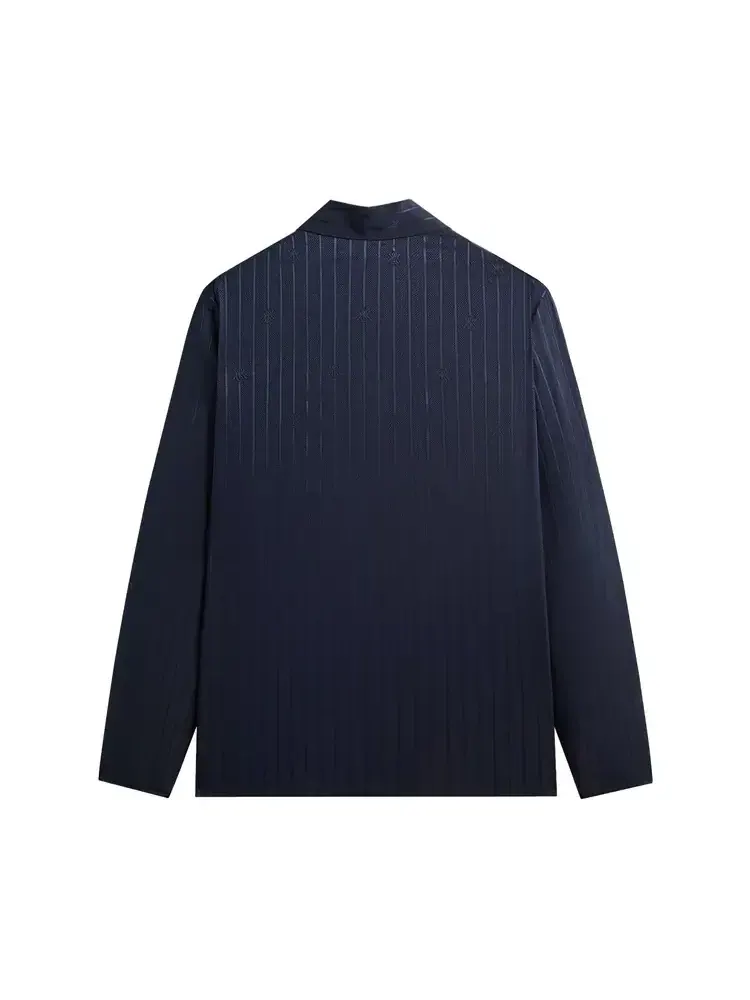 Рубашка-куртка с длинными рукавами и свободным воротником Kith Crest Logo Long Sleeve Boxy Collared Overshirt, черный