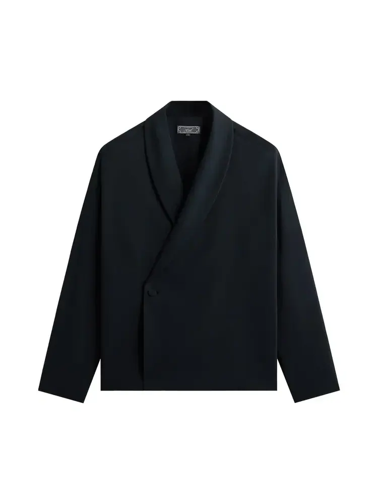 Рубашка Kith Double Crepe Long Sleeve Thompson Crossover Shirt — изображение 1 из 2, черный