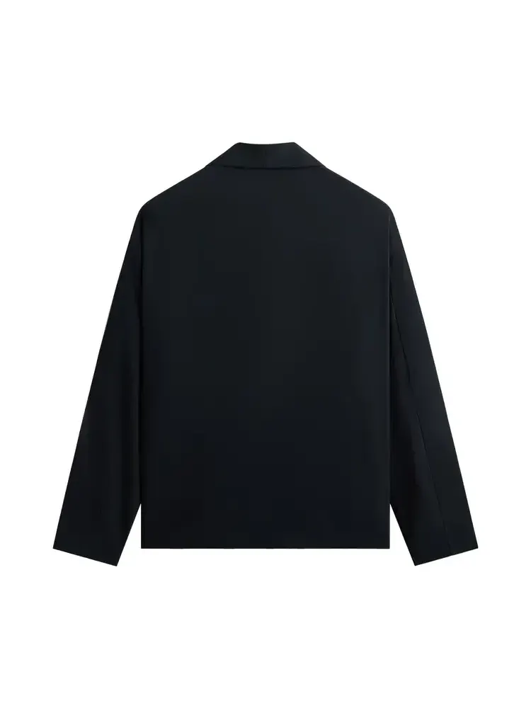 Рубашка Kith Double Crepe Long Sleeve Thompson Crossover Shirt — изображение 2 из 2, черный
