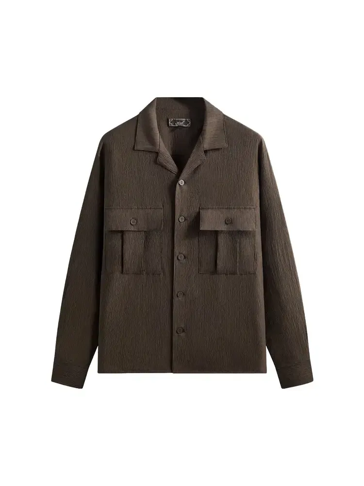 Рубашка Kith Crinkled Nylon Ugo Shirt — изображение 1 из 2, коричневый