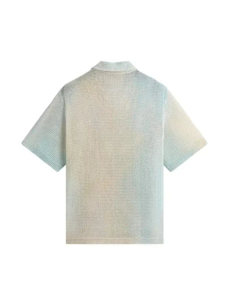 Рубашка Kith Cloud Dye Cotton Mesh Thompson Camp Collar Shirt — изображение 2 из 2, синий
