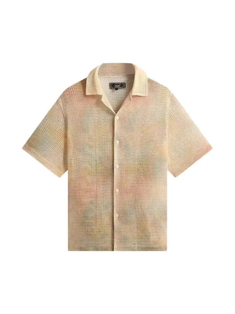 Рубашка Kith Cloud Dye Cotton Mesh Thompson Camp Collar Shirt — изображение 1 из 2, красный