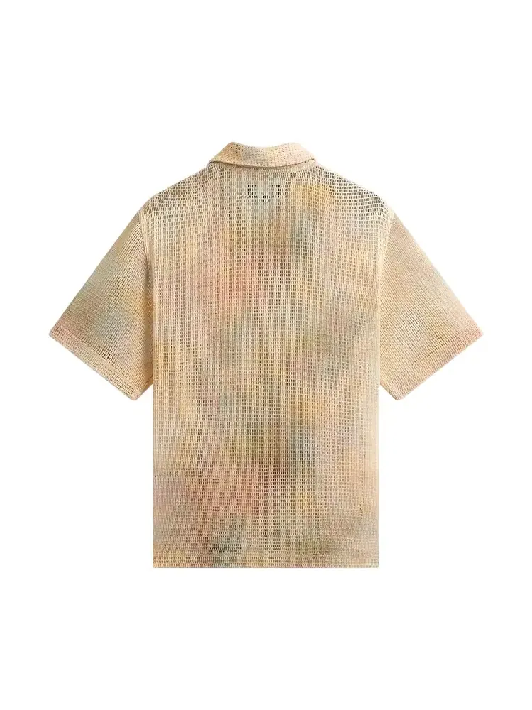 Рубашка Kith Cloud Dye Cotton Mesh Thompson Camp Collar Shirt — изображение 2 из 2, красный