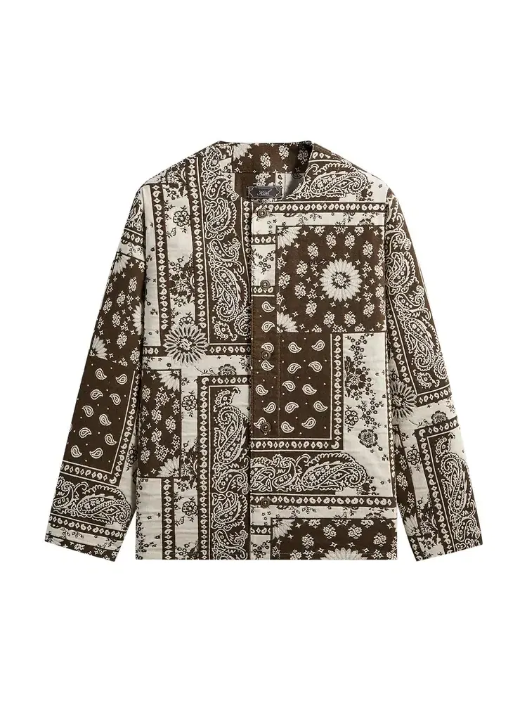 Рубашка Kith Bandana Jacquard Long Sleeve Willis Shirt — изображение 1 из 2, коричневый
