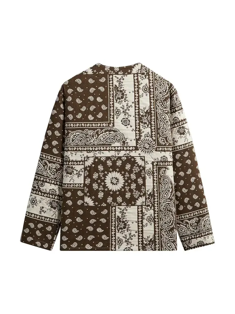 Рубашка Kith Bandana Jacquard Long Sleeve Willis Shirt — изображение 2 из 2, коричневый