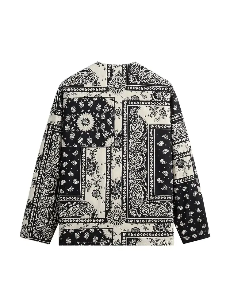 Рубашка Kith Bandana Jacquard Long Sleeve Willis Shirt — изображение 2 из 2, черный