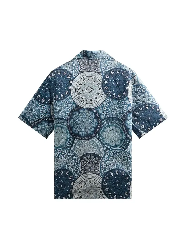 Рубашка с воротником-стойкой Kith Mosaic Mandala Thompson Camp Collar Shirt — изображение 2 из 2, синий