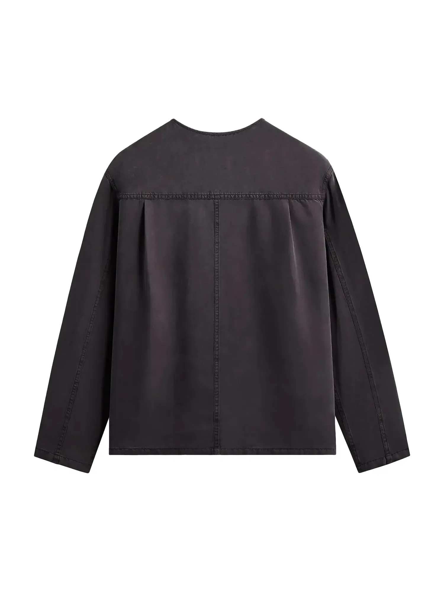 Шелковая рубашка без воротника Kith & Kin Garment Dyed Silk Yardley Shirt — изображение 2 из 2, серый