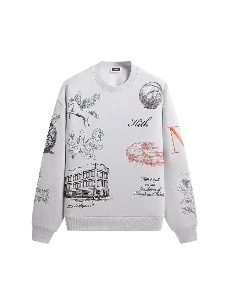 Свитшот Kith New York To The World Nelson Crewneck — изображение 1 из 2, серый