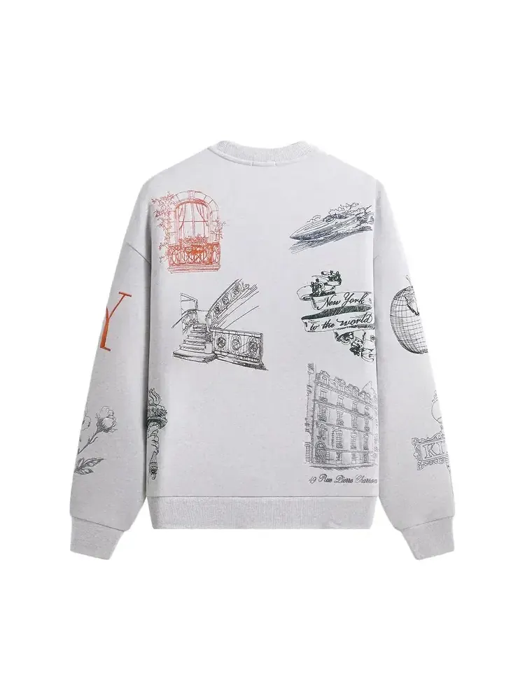 Свитшот Kith New York To The World Nelson Crewneck — изображение 2 из 2, серый