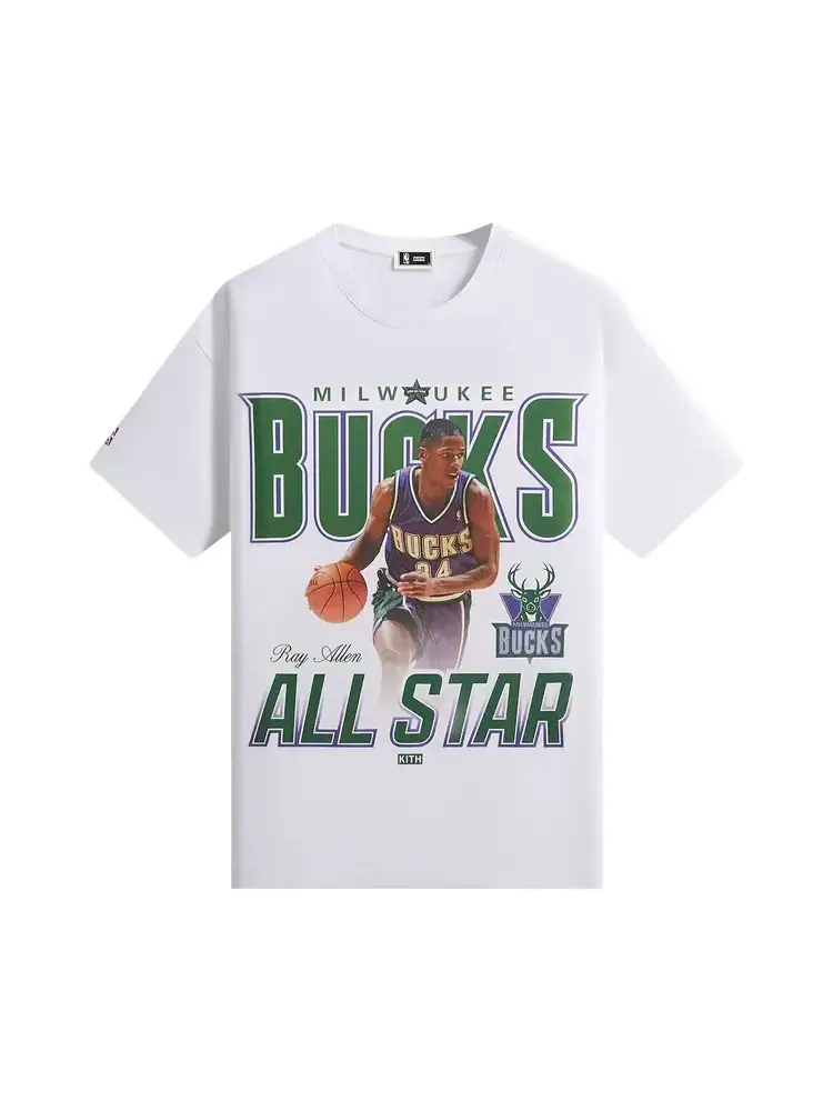 Футболка Kith For NBA All-Star Milwaukee Bucks Ray Allen Vintage — изображение 1 из 2, белый
