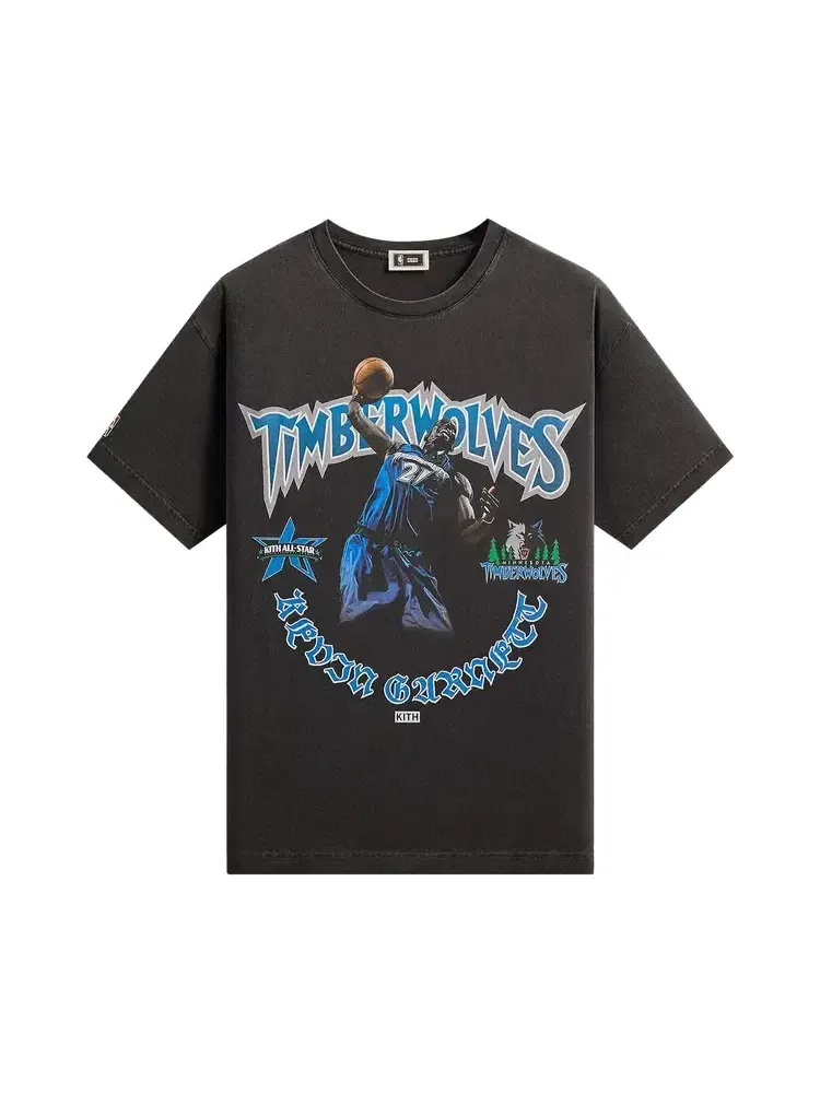Футболка Kith For NBA All-Star Minnesota Timberwolves Kevin Garnett Vintage — изображение 1 из 2, черный