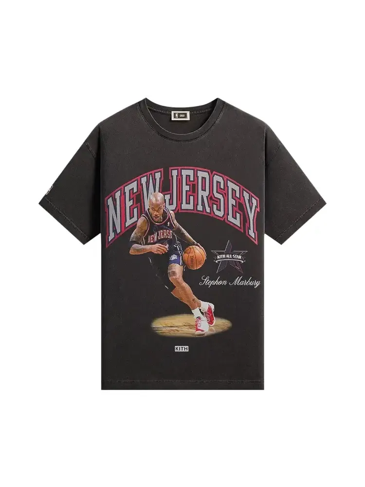 Футболка Kith For NBA All-Star New Jersey Nets Stephon Marbury Vintage — изображение 1 из 2, черный