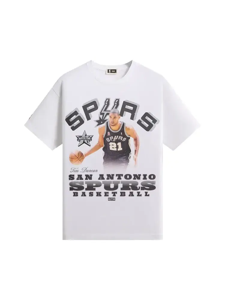 Футболка Kith For NBA All-Star San Antonio Spurs Tim Duncan Vintage — изображение 1 из 2, белый