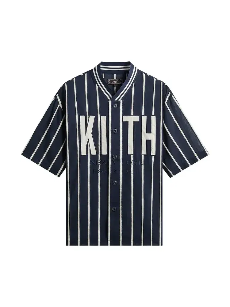 Рубашка Kith Silk Linen Chenille Stripe Pacey Shirt — изображение 1 из 2, черный
