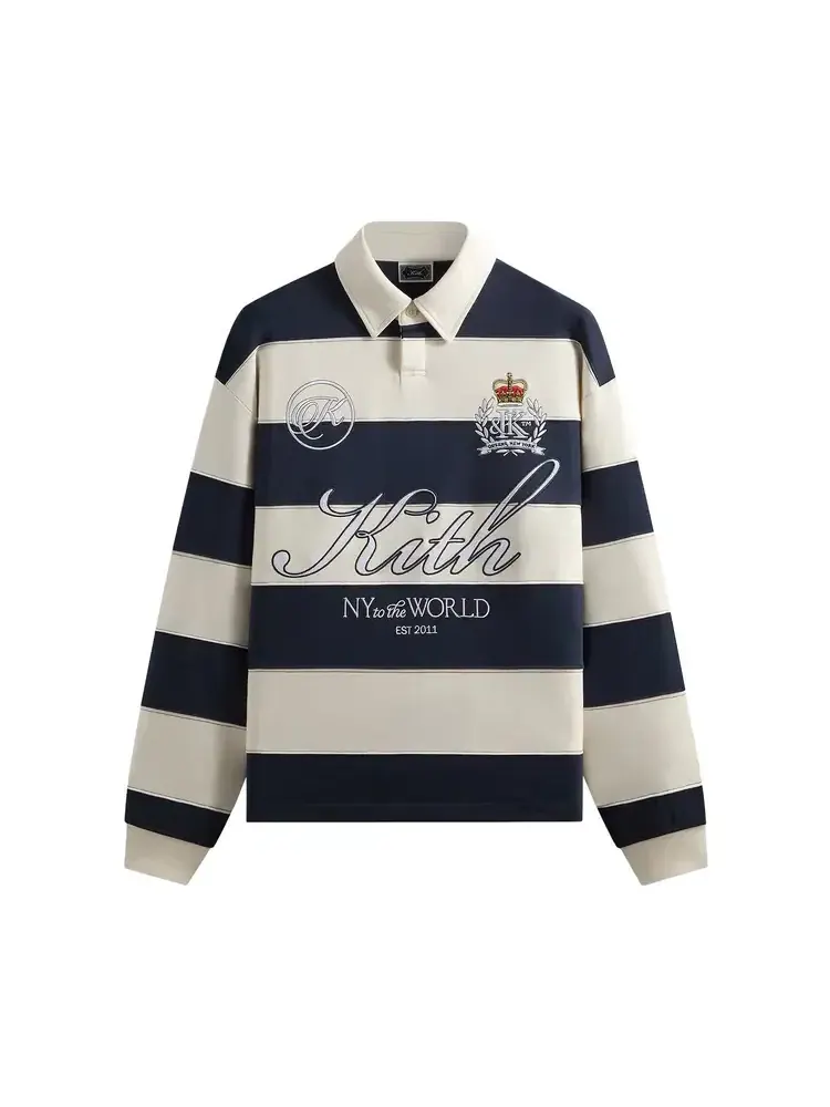 Рубашка Kith Compact Fleece Striped Rugby — изображение 1 из 2, черный