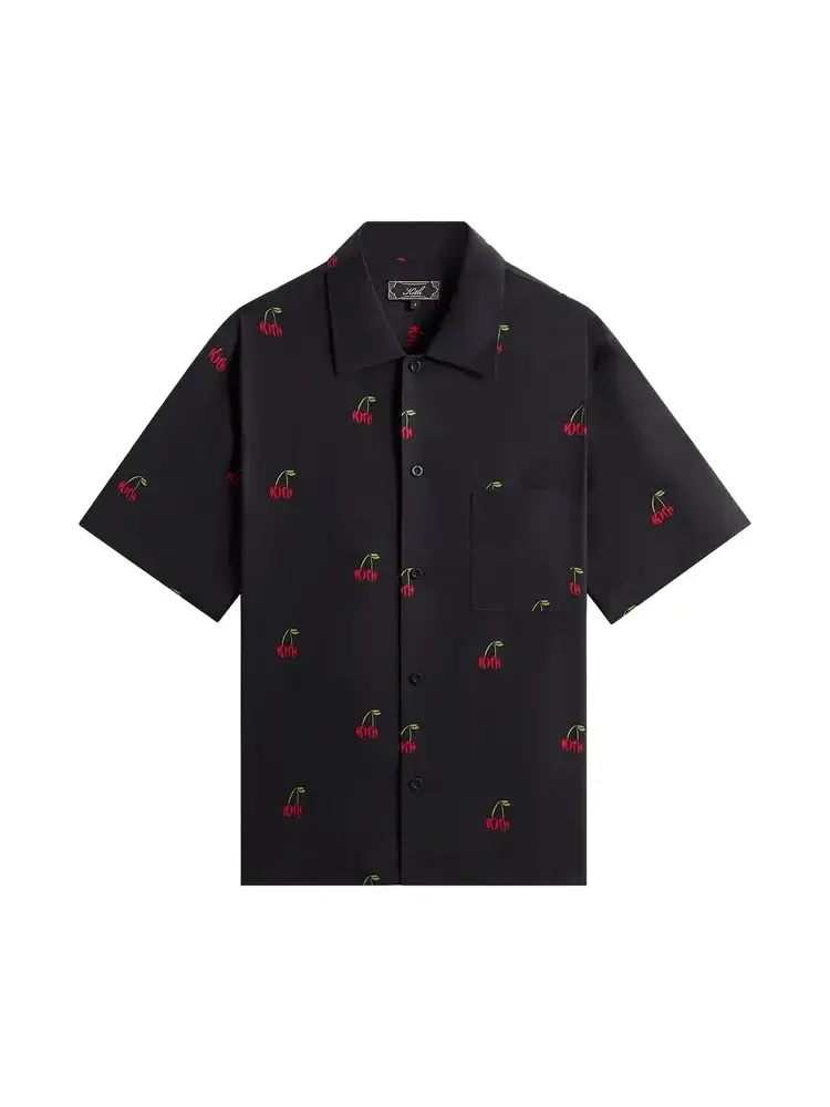 Рубашка Kith Printed Cherry Cupro Linen Beckham — изображение 1 из 2, черный