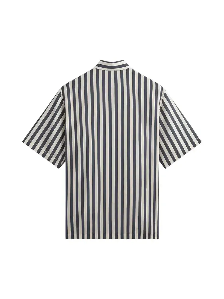 Полосатая рубашка Kith Striped Thompson Camp Collar Shirt — изображение 2 из 2, черный