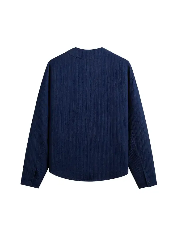 Рубашка Kith Indigo Seersucker Townsend — изображение 2 из 2, синий