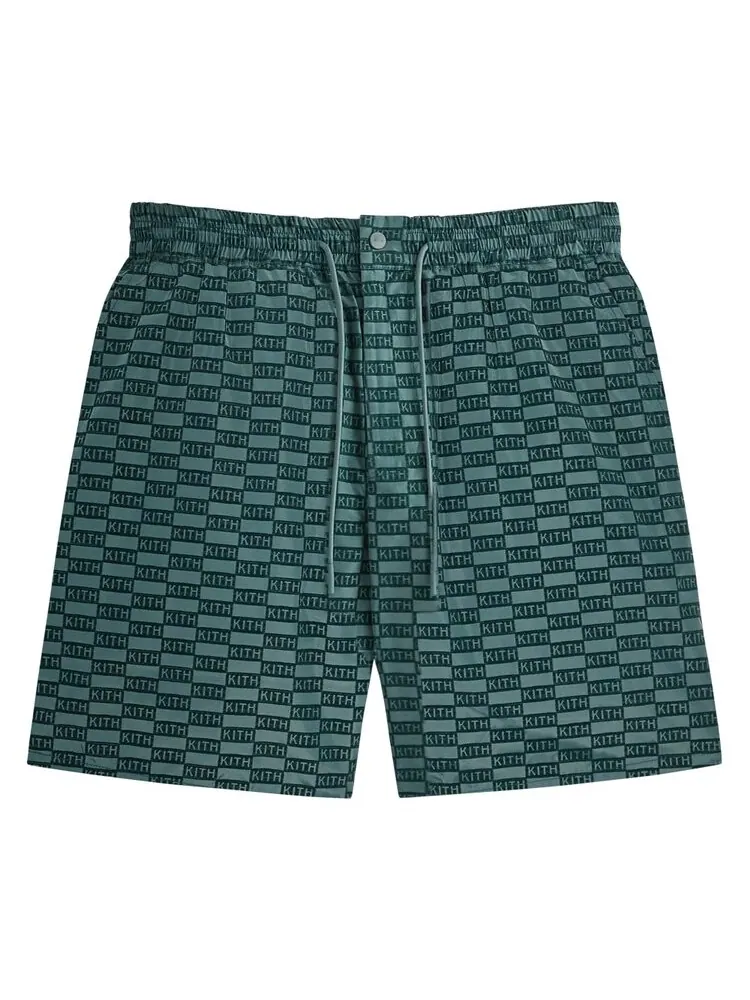 Шорты Kith Flocked Monogram Mason Short — изображение 1 из 2, зеленый