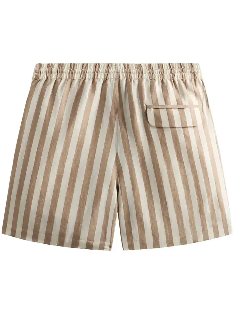 Шорты Kith Spun Silk Linen Stripe Kellen Short — изображение 2 из 2, бежевый