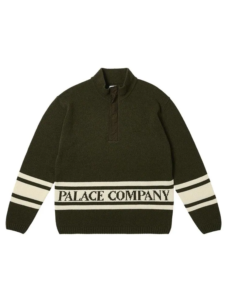 Топ Palace x C.P. Company Funnel Neck Knit — изображение 1 из 3, оливковый