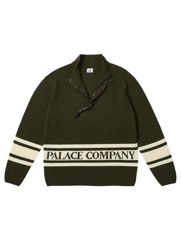 Топ Palace x C.P. Company Funnel Neck Knit — изображение 2 из 3, оливковый