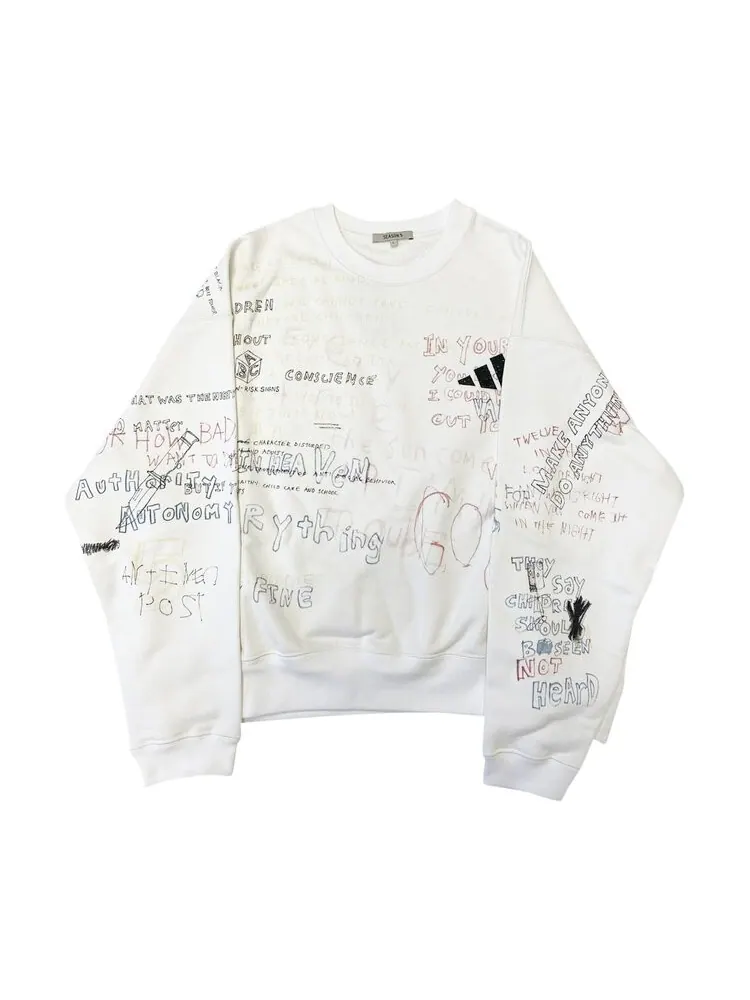 Толстовка Yeezy Season 5 Handwriting Sweatshirt 'Arctic' — изображение 1 из 1, белый