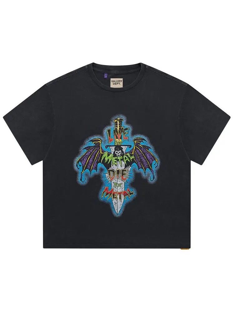 Футболка Gallery Dept. Live For Metal Tee — изображение 1 из 2, винтажный черный