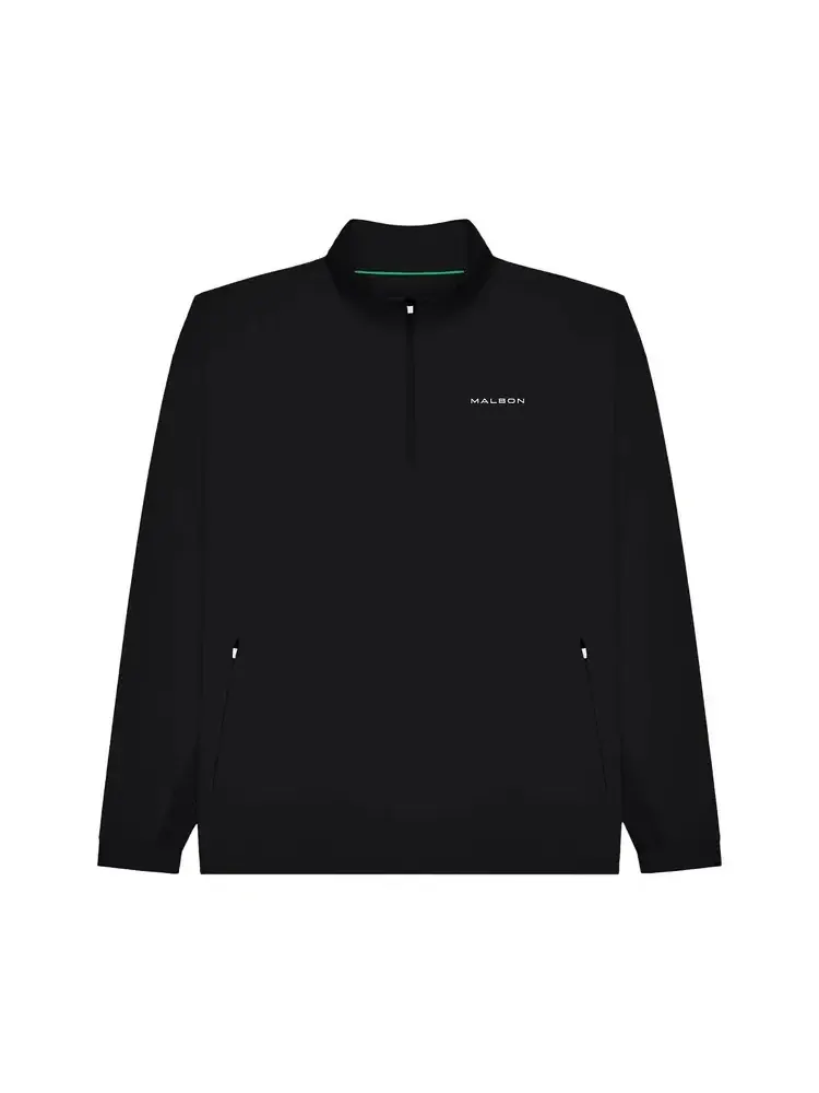 Пуловер Malbon Performance Quarter Zip Shell Pullover — черный