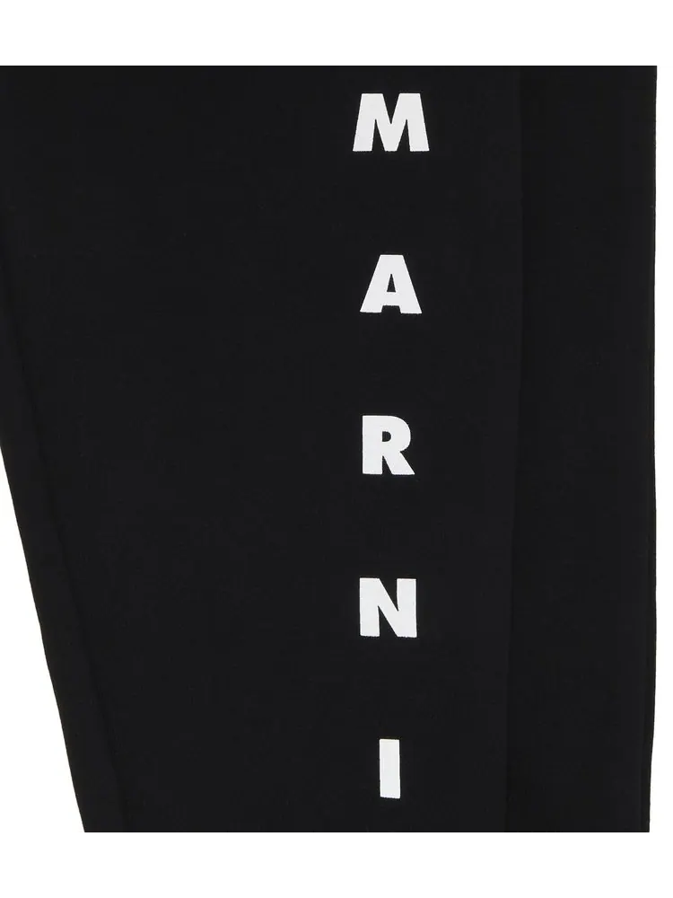 Детские спортивные штаны Marni из неворсистого флиса — изображение 3 из 3, черный