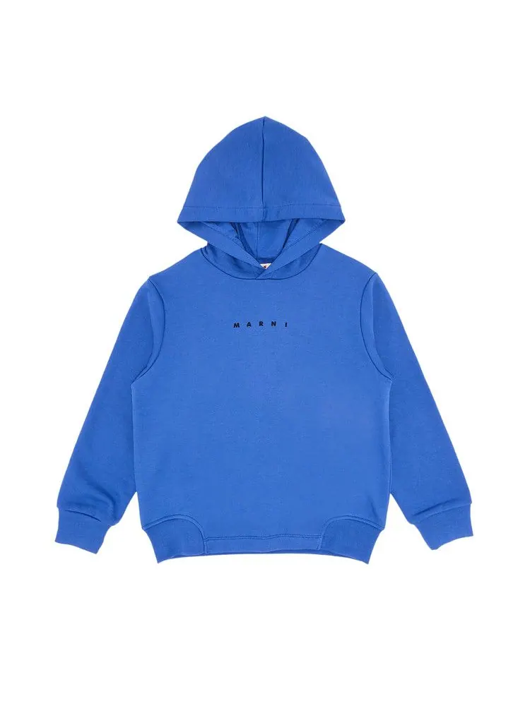 Толстовка Marni Kids Unbrushed Fleece Sweatshirt — изображение 1 из 3, синий