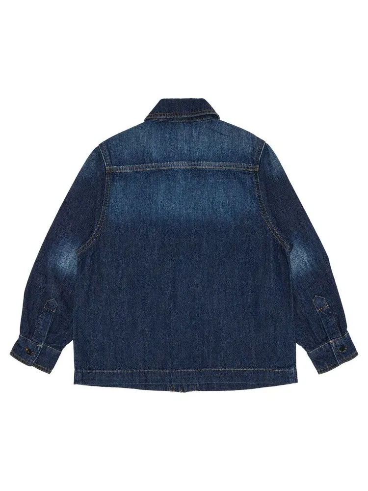 Куртка Marni Kids Stone Wash Light Weight Jacket — изображение 2 из 3, джинсовый синий