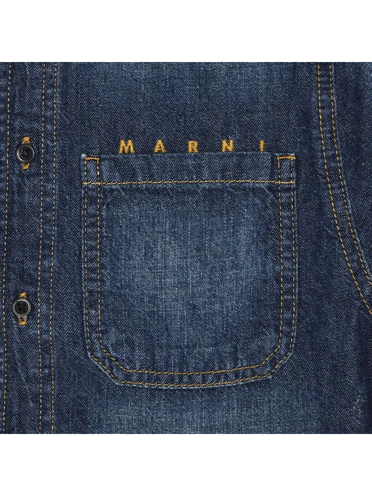 Куртка Marni Kids Stone Wash Light Weight Jacket — изображение 3 из 3, джинсовый синий