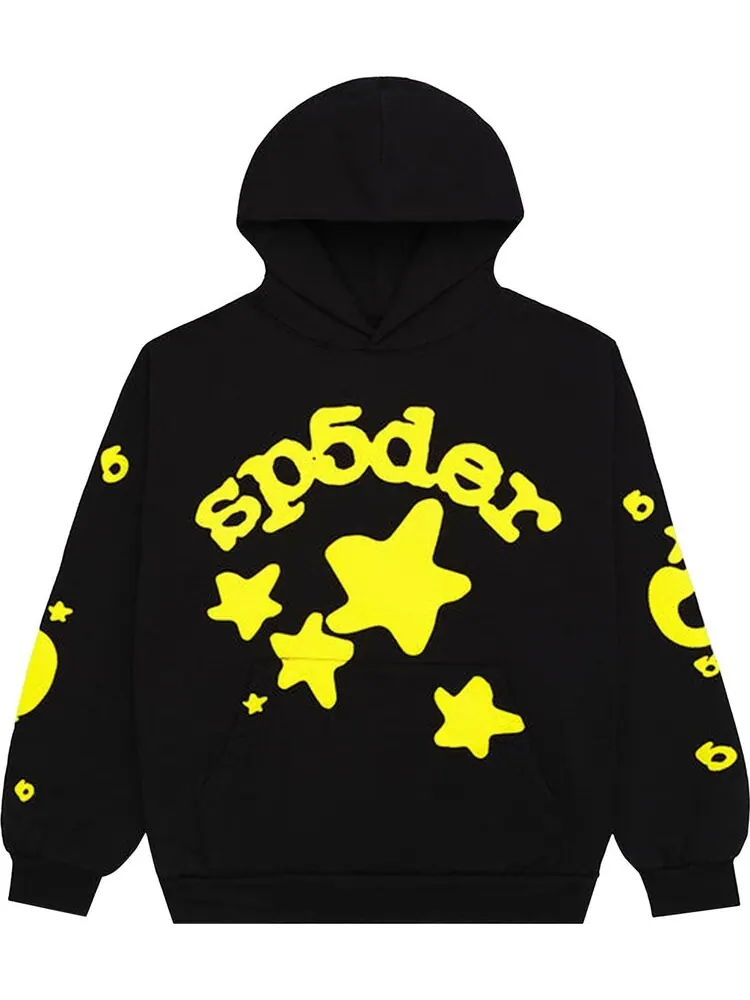 Худи Sp5der Beluga 'Onyx/Yellow' — изображение 1 из 2, черный