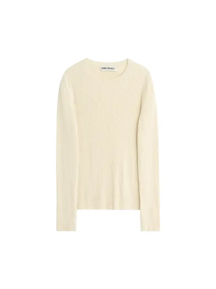 Джемпер с круглым вырезом Our Legacy Compact Roundneck Neutral Refined Silk — белый