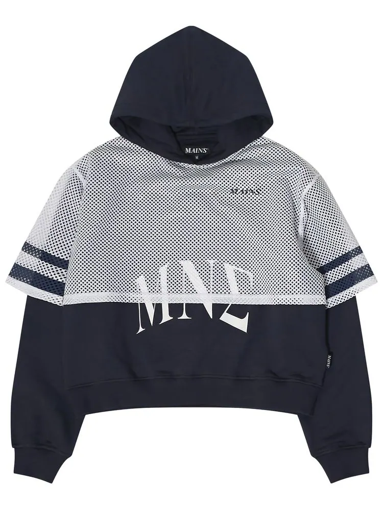 Худи MAINS Mesh Layer Hoodie 'Blue/White' — изображение 1 из 2, синий