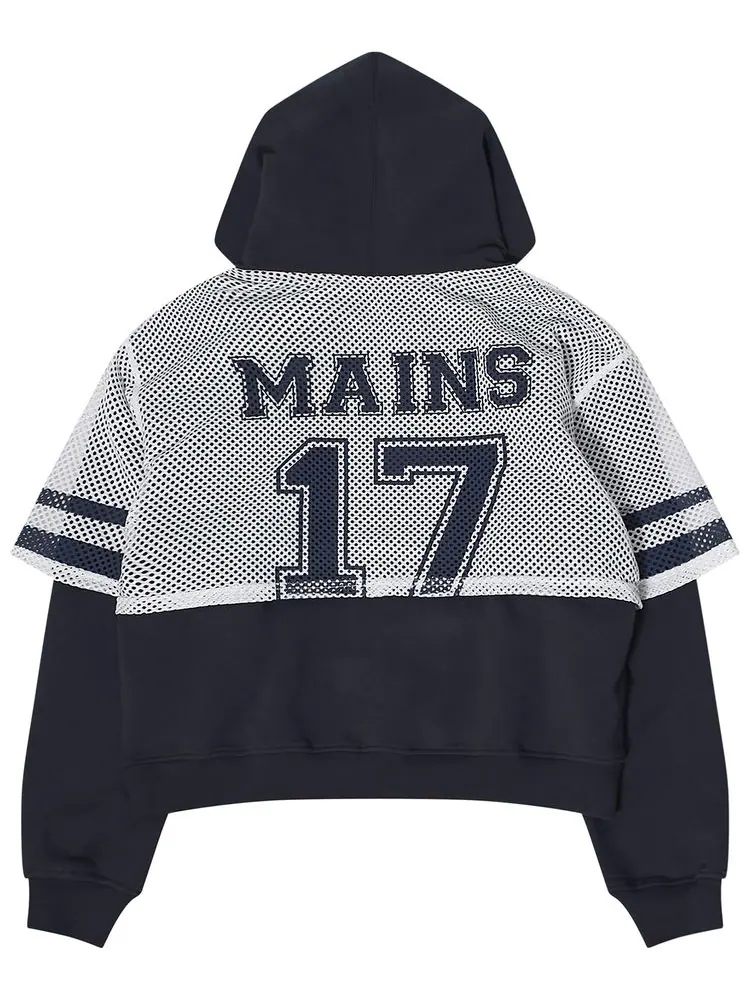 Худи MAINS Mesh Layer Hoodie 'Blue/White' — изображение 2 из 2, синий