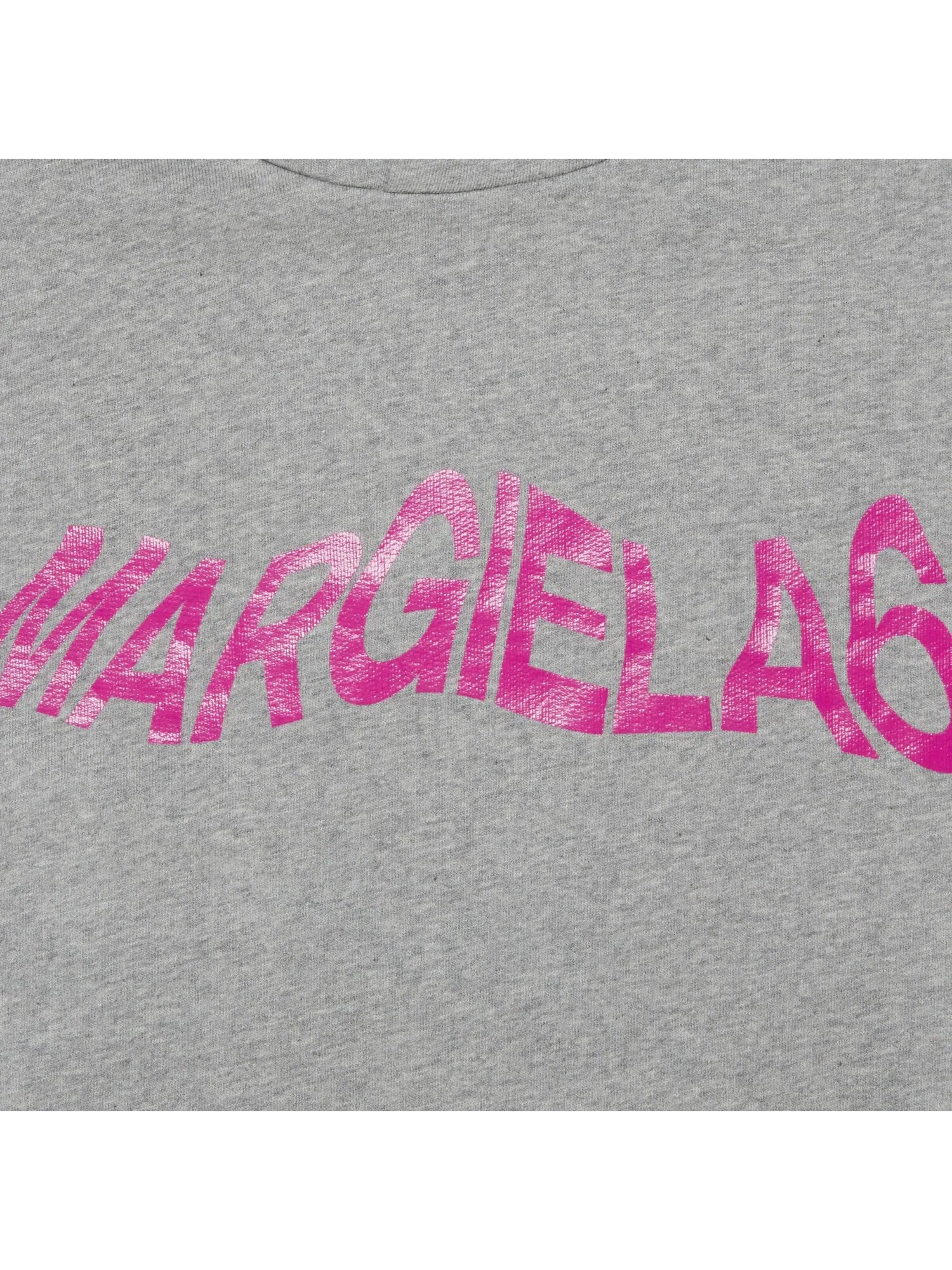 Детское худи MM6 Maison Margiela Серый меланж/Супер розовый — изображение 3 из 3, серый/розовый
