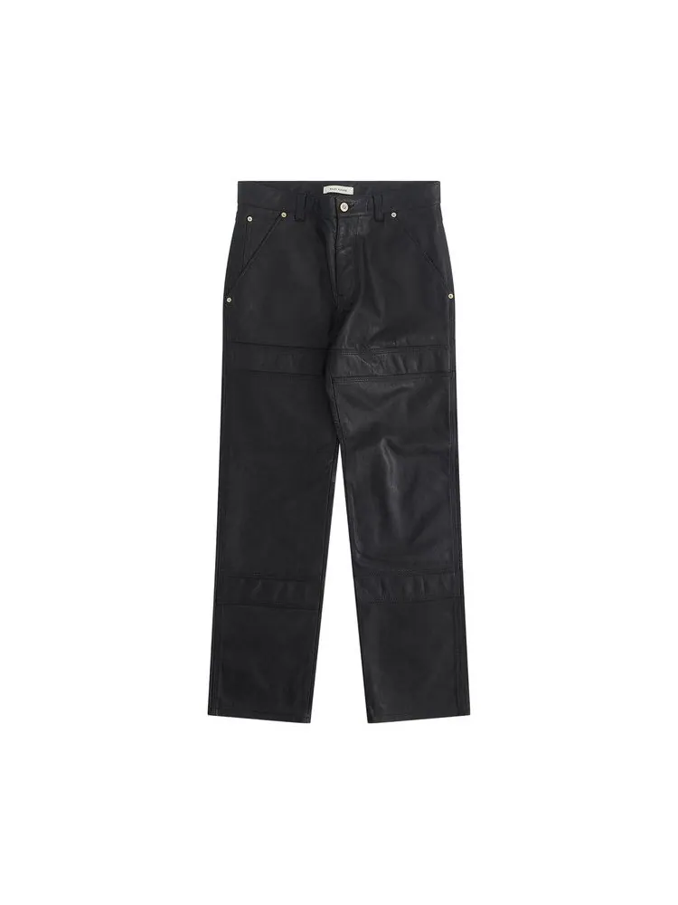 Брюки Wales Bonner Nomad Leather Trouser 'Black' — черный