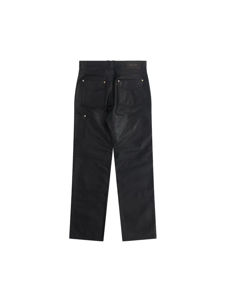 Брюки Wales Bonner Nomad Leather Trouser 'Black' — 2