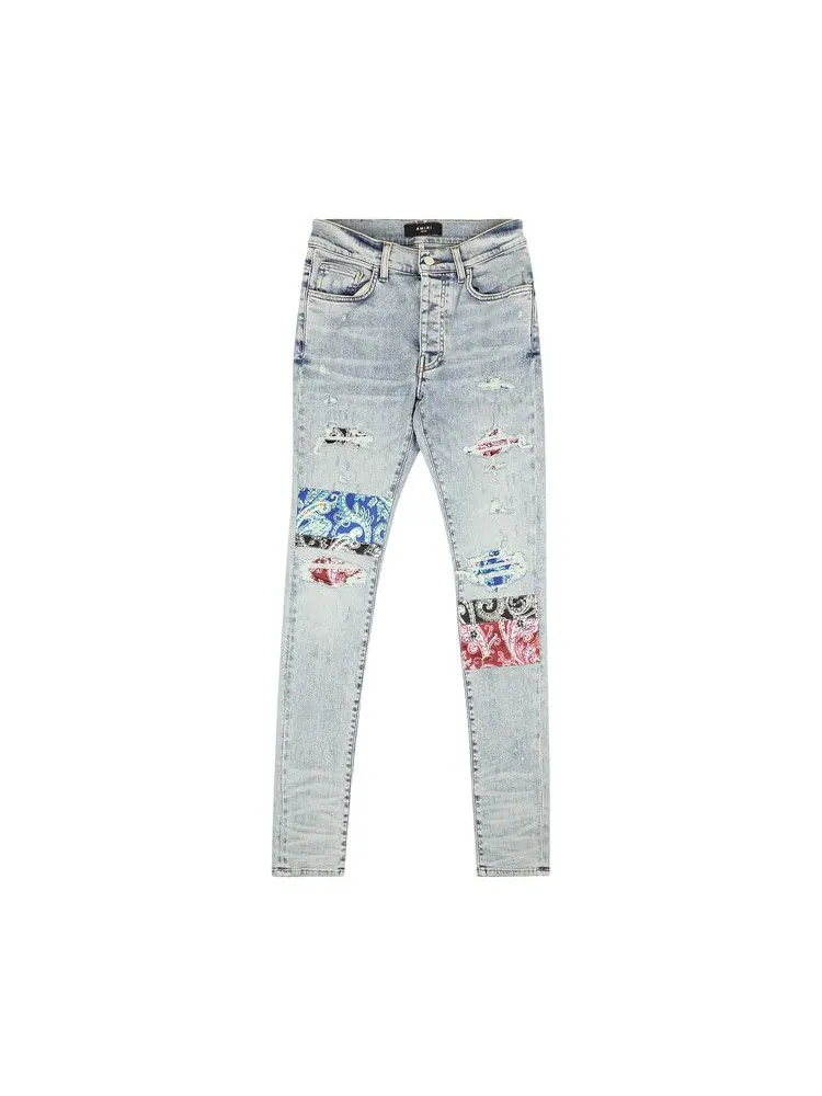 Джинсы Amiri Pajama Art Patch Skinny Jeans