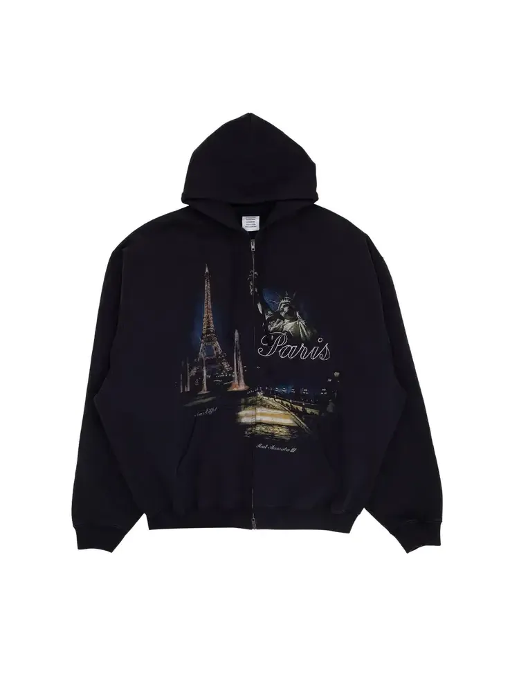 Худи на молнии Vetements Paris Tourist