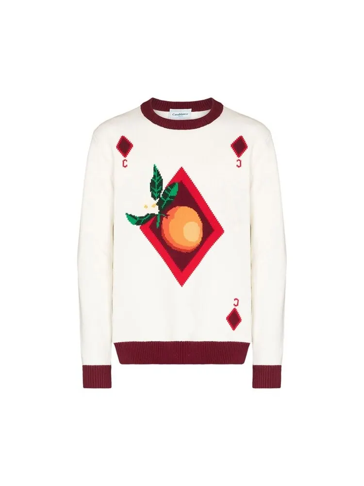 Свитер Casablanca Orange Card Intarsia Sweater 'Off White' — изображение 1 из 1, белый