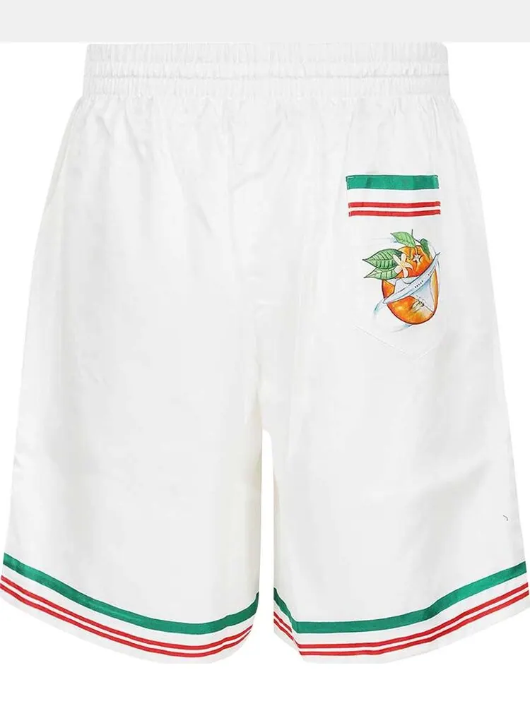 Шорты Casablanca Silk Shorts With Drawstrings 'Casablanca Paravion' — изображение 2 из 3, мульти