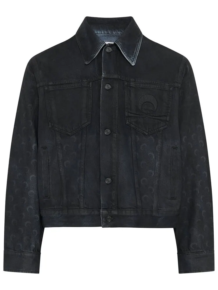 Джинсовая куртка Marine Serre Moon Waxed Denim Jacket — черный