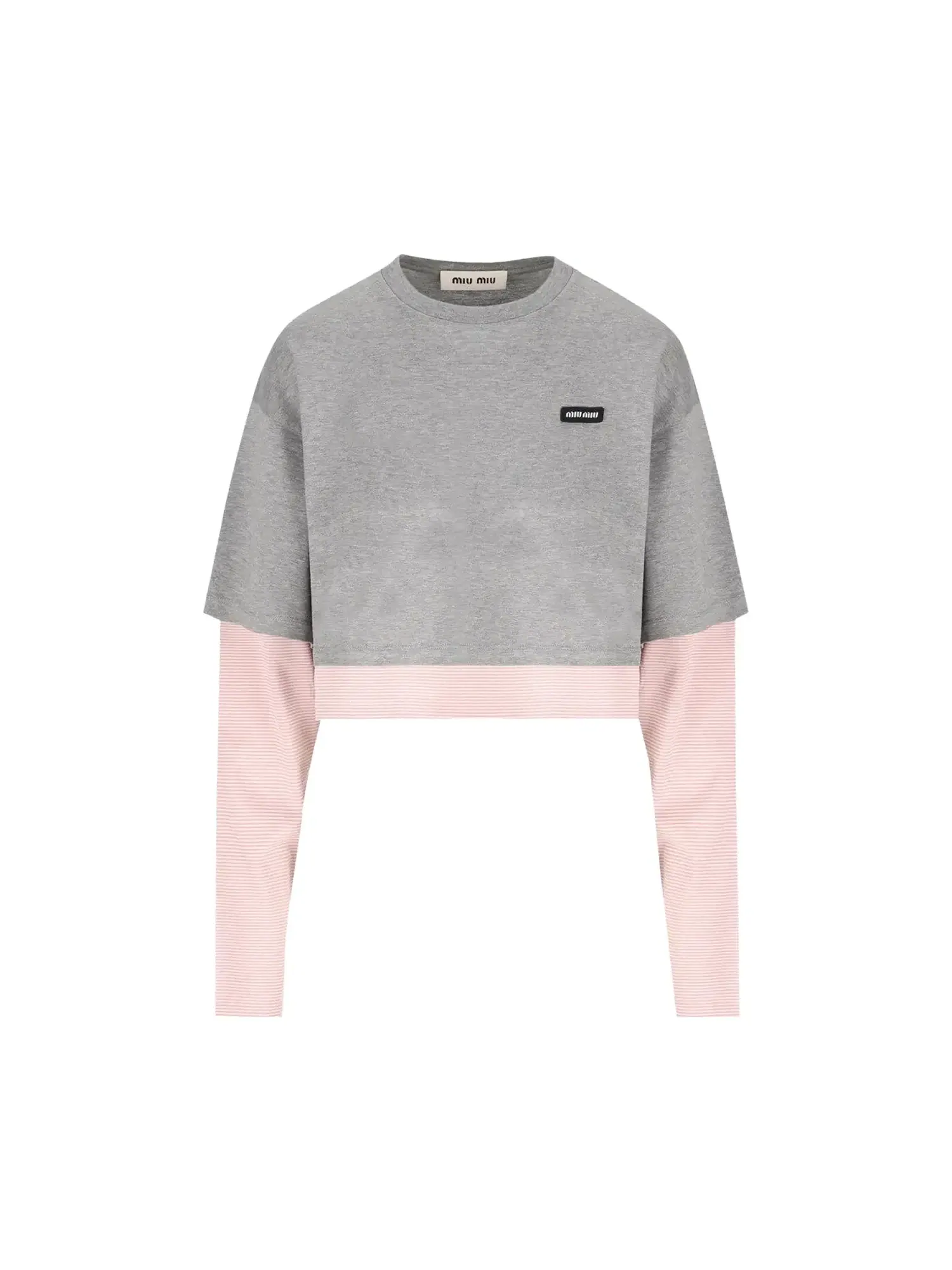 Водолазка Miu Miu Jersey Layers — изображение 1 из 1, розовый